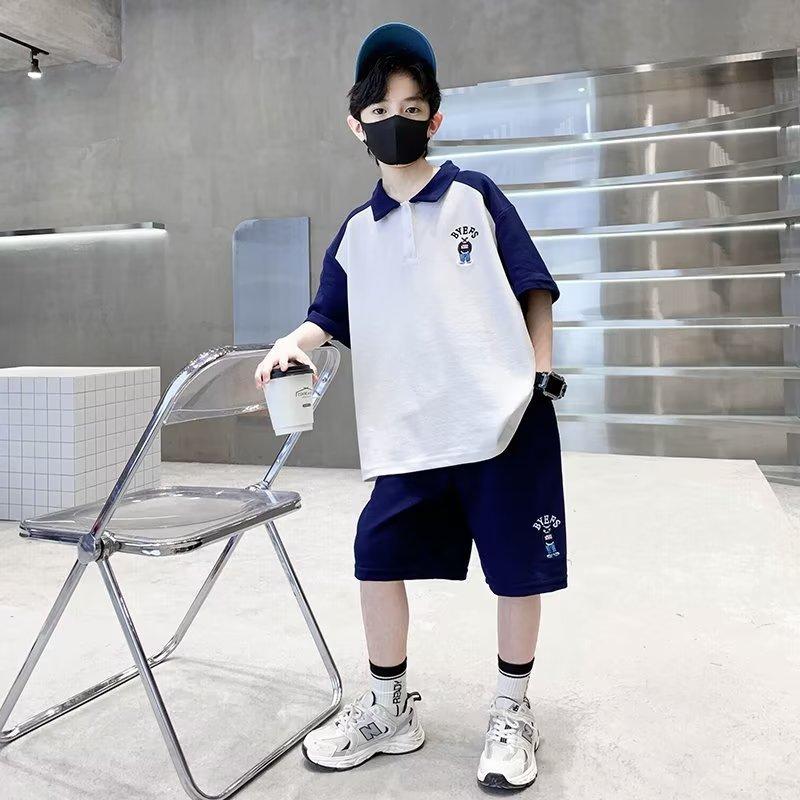Đồ hè bé trai, Đồ bé trai, quần áo hè bé trai hình thêu Gấu vải thun cotton size 18-50kg. Đồ bộ bé trai, set đồ bé trai, bộ đồ cộc tay bé trai 3