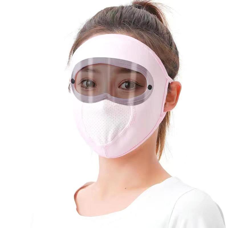 Product Introduction of Breathable Sunscreen Mask With Hat Brim Ice Silk Sunshade Men Women Cycling Cover Full Face Mask 18