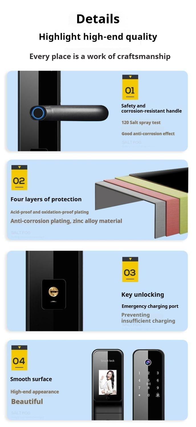 Product Introduction of Fingerprint Lock Home Password Lock Smart Door Lock Anti-theft Door Entry Electronic Lock Smart Fingerprint Lock 21