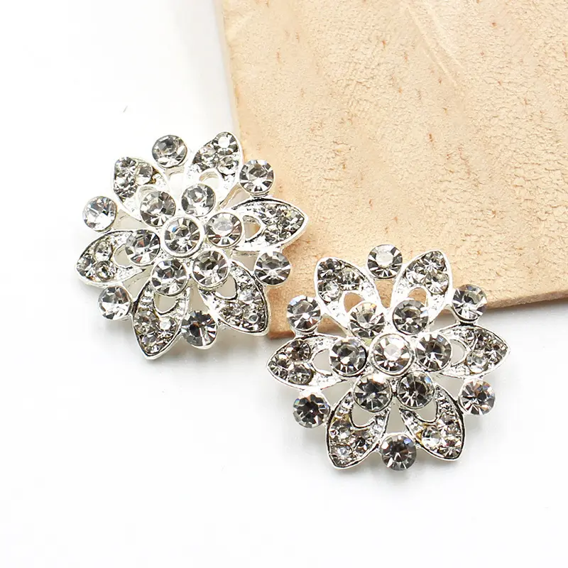 Phụ Kiện Quần Áo Hồi Giáo, Nút Chân Trang Sức Kim Cương 24Mm, Khóa Khoan Hình Hoa Hợp Kim, Làm Bằng Kim Loại, Phụ Kiện Quần Áo