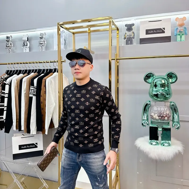 Mã 2202: Áo Len Nam Tuyết Mịn Cổ Tròn Quảng Châu Dài Tay Chất Len Mềm Mịn Cao Cấp Cực Ấm 4