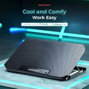 Taffware Cooling Pad holder Aluminium Anti Slip Laptop Kipas Pendingin USB 2 Fan 17 Inch
