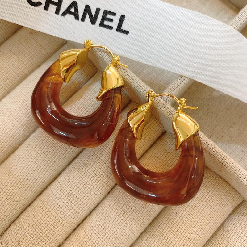 Maillard Amber European and American Exaggerated and Personalized Fashionable Vintage Circle Earrings U-Shaped Earrings Women's Niche High-Grade Earrings 0