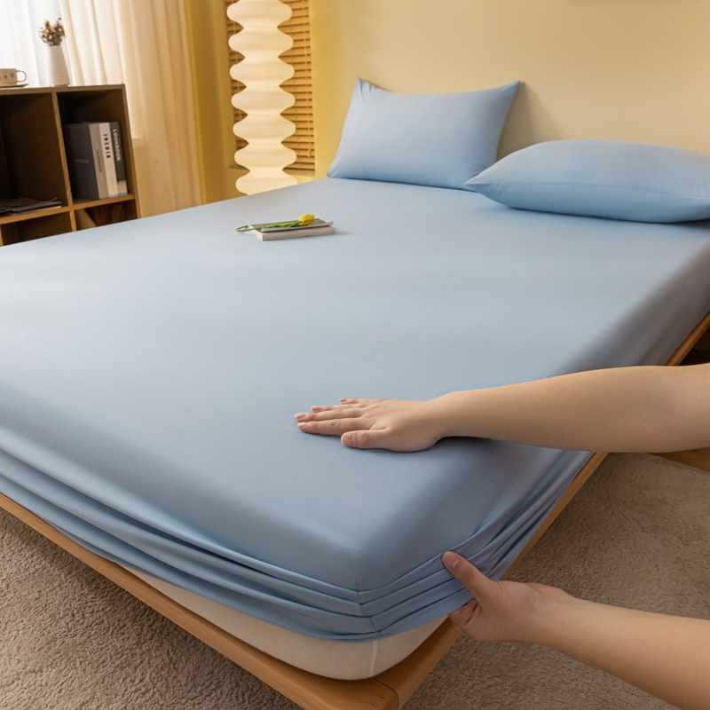 Product Introduction of INS Style Solid Color Fitted Sheet One-Piece Bedspread Student Dormitory Simmons Dust Cover Mattress Cover Pillowcase Universal 21
