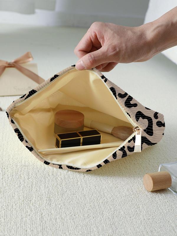 Fashion Leopard Pattern Makeup Bag, Lightweight Multi-functional Makeup Bag, Casual Trendy Versatile Cosmetic Bag 3