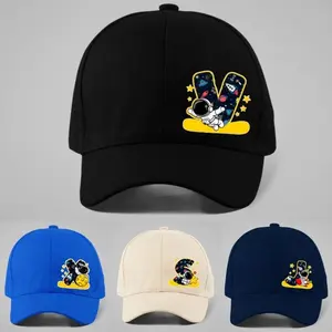 Topi Inisial A-Z Gambar Astronot/ Untuk Usia 3-8 Tahun/ Model Baseball Cap