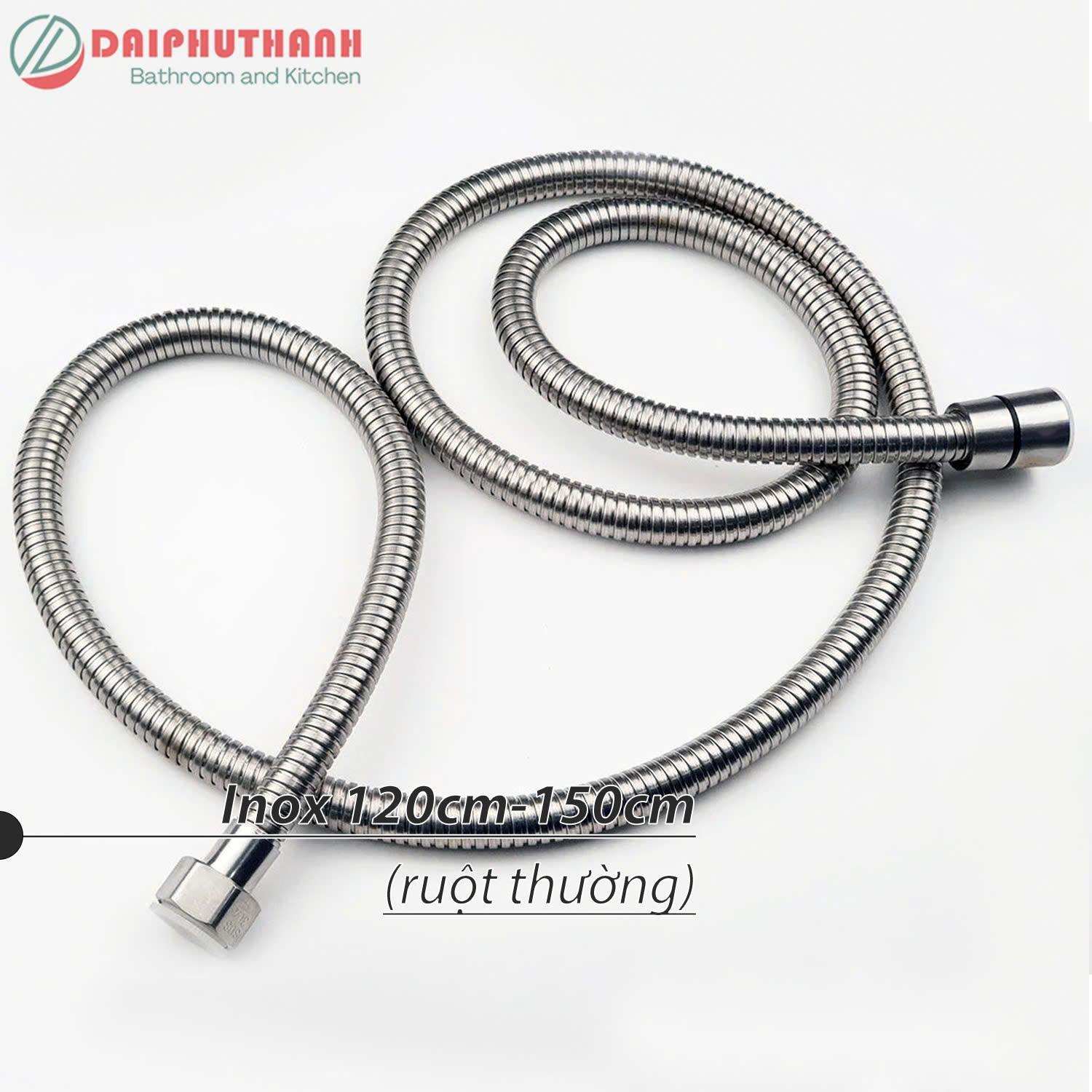 Dây Sen Tắm Dây Xịt Vệ Sinh Inox Ruột Bố 3 Lớp Dài 1m2 Đến 1m5 - Chịu áp nước mạnh, có loại dây nhựa