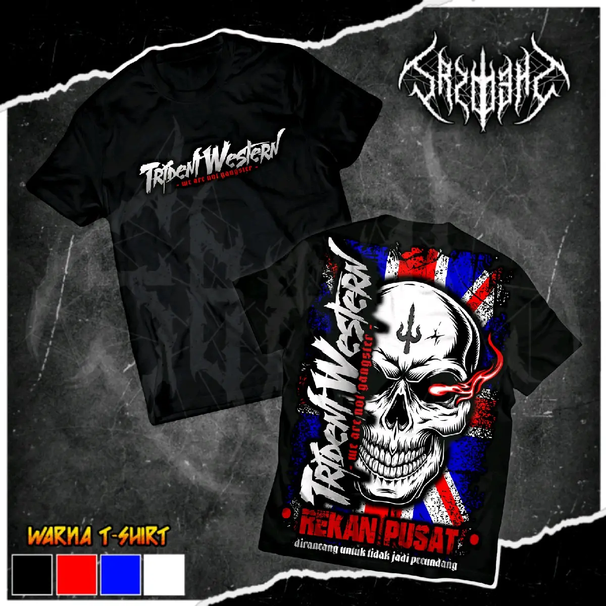 KAOS PAGAR NUSA TRIDENT WESTRN TERBARU A2 FULL PUNGGUNG Combed Kain