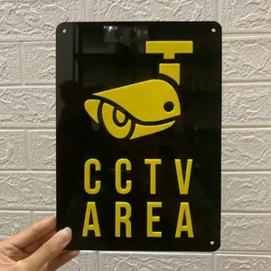 Penanda CCTV AREA sign CCTV  Akrilik Laser Cut