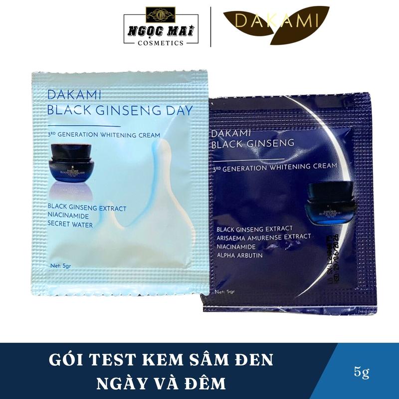 Bộ Gói Test Kem Dưỡng Da, Hỗ Trợ Mờ Nám Ngày Và Đêm Chiết Xuất Sâm Đen Dakami Black Ginseng (5g x 2), Hỗ Trợ Mờ Thâm, Dưỡng Ẩm, Chăm Sóc Da