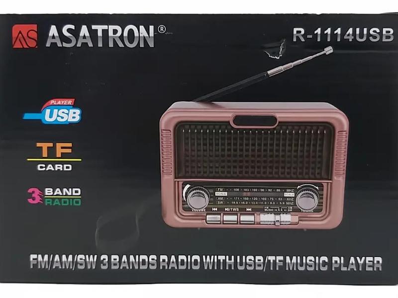 Radio Asatron R 1114 USB Bluetooth 3 Band FM AM SW dengan Suara Jernih dan Bass 1
