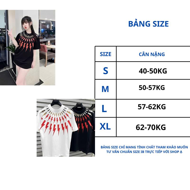 Product Introduction of Áo Thun Tia Sét Đỏ Cam Cực Chất Cho Boy Phố Girl Phố Mẫu Hottrend Top Women Cổ Tròn 0