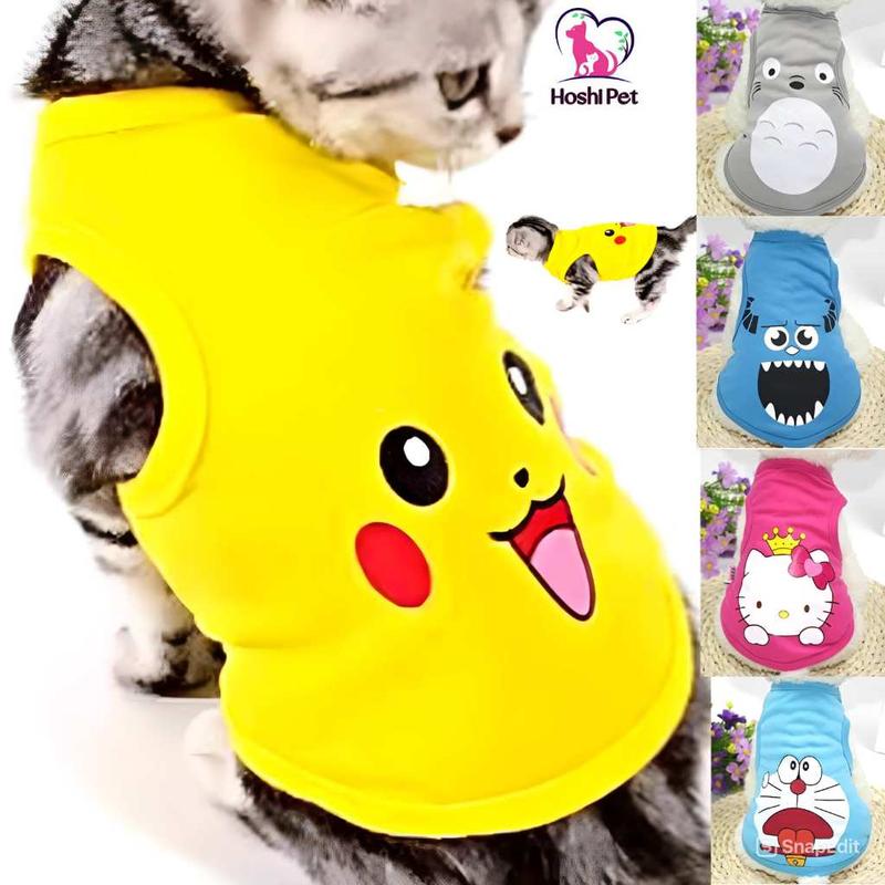 Quần áo cho chó mèo thỏ vải thoáng mát thiết kế áo ba lỗ nhiều hoạ tiết đủ size Hoshi Pet QA01