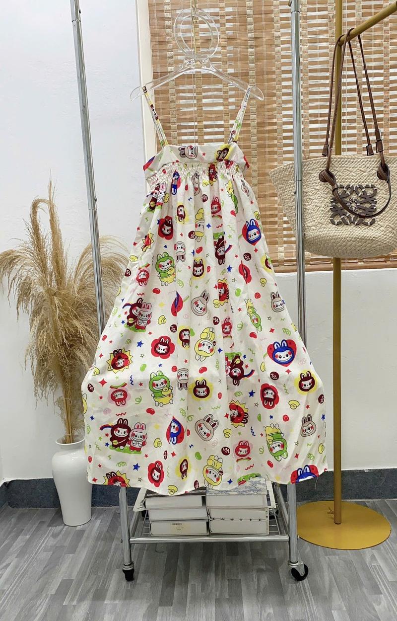 Product Introduction of Đầm nữ hai dây hoạt hình dễ thương chất xốp form rộng 40_65kg (dây áo có tăng đơ chỉnh dây) 10
