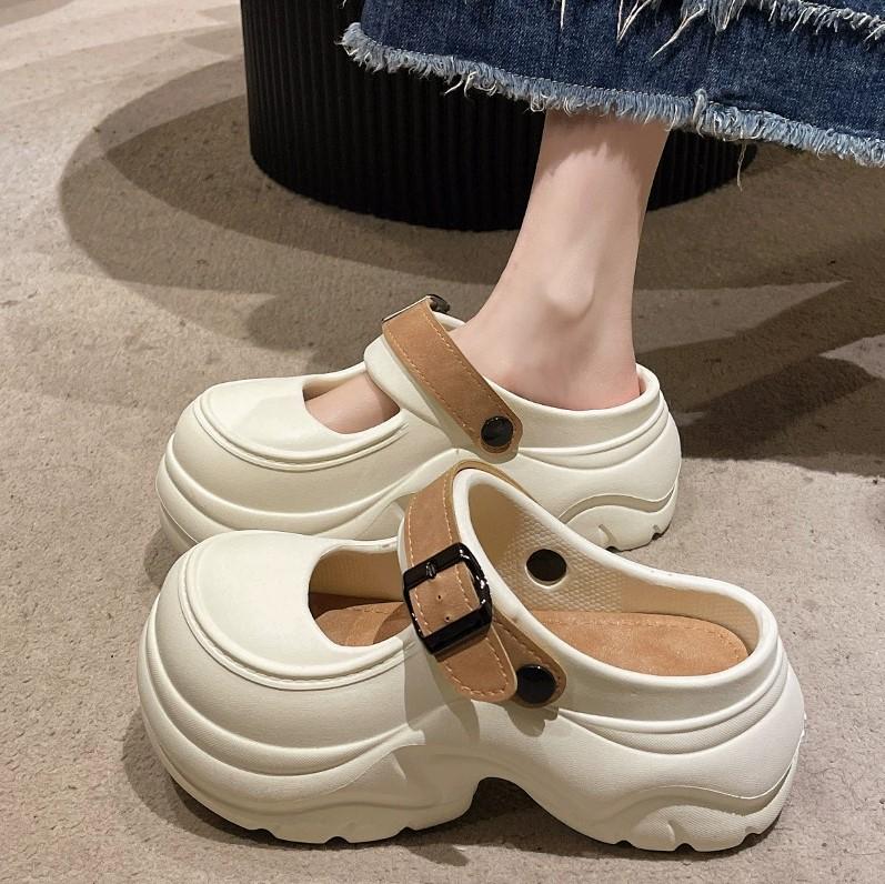 Jebee - Dép Sandal nữ đế xuồng hở mũi 6,5cm EVA cao cấp phong cách dễ thương 2025 - JB08
