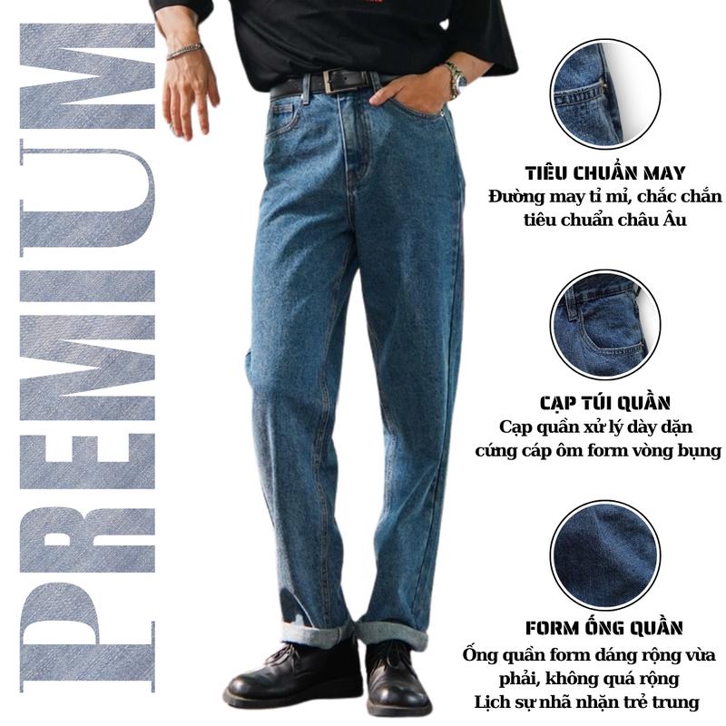 ( 38-120kg ) Quần JEAN BAGGY Nam form cạp cao ống lỡ trẻ trung năng động thoải mái lịch sự cho các anh, basic đơn giản bụi bặm đứng đắn phong trần dùng hàng ngày Menswear Pants Có Túi Lưng Cao jeans  suong