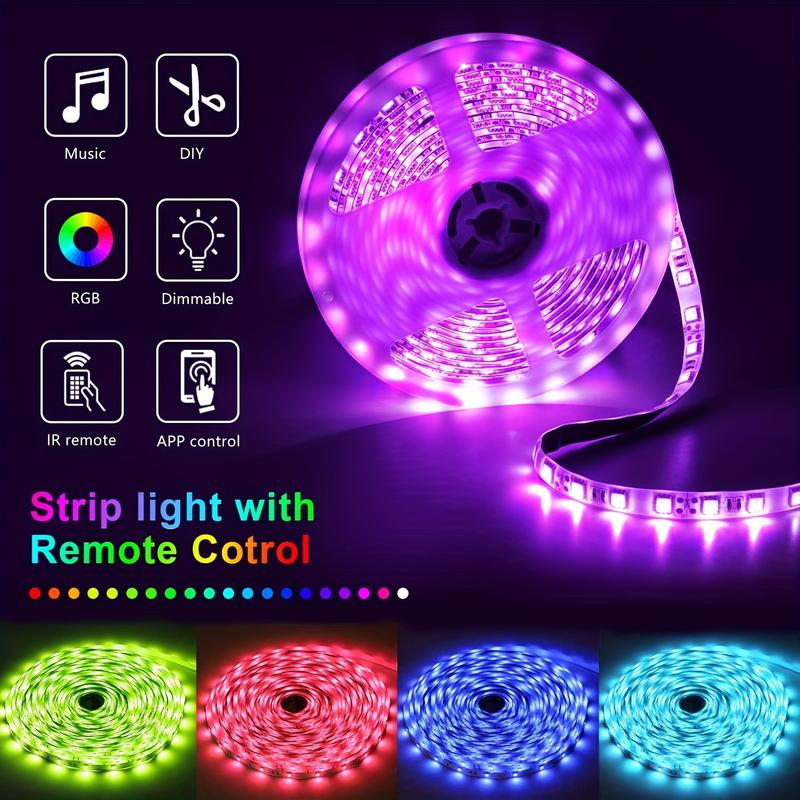 Product Introduction of Dải đèn LED RGB, dài 100ft, mới, điều khiển ứng dụng thông minh, đồng bộ hóa âm nhạc, thay đổi màu sắc, có thể điều chỉnh độ sáng, không thấm nước, hoàn hảo cho phòng ngủ, nhà bếp, trang trí nội thất, tiệc tùng và chiếu sáng xung quanh 2