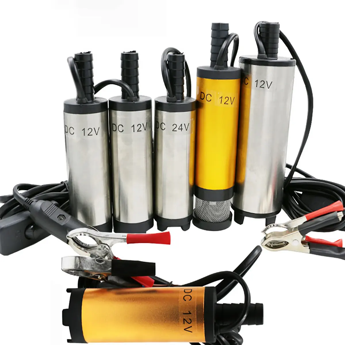 Bơm điện chìm 12v dc vỏ hợp kim nhôm bơm dầu diesel nhiên liệu 30L/phút-Bơm chìm mini 12v, 24v