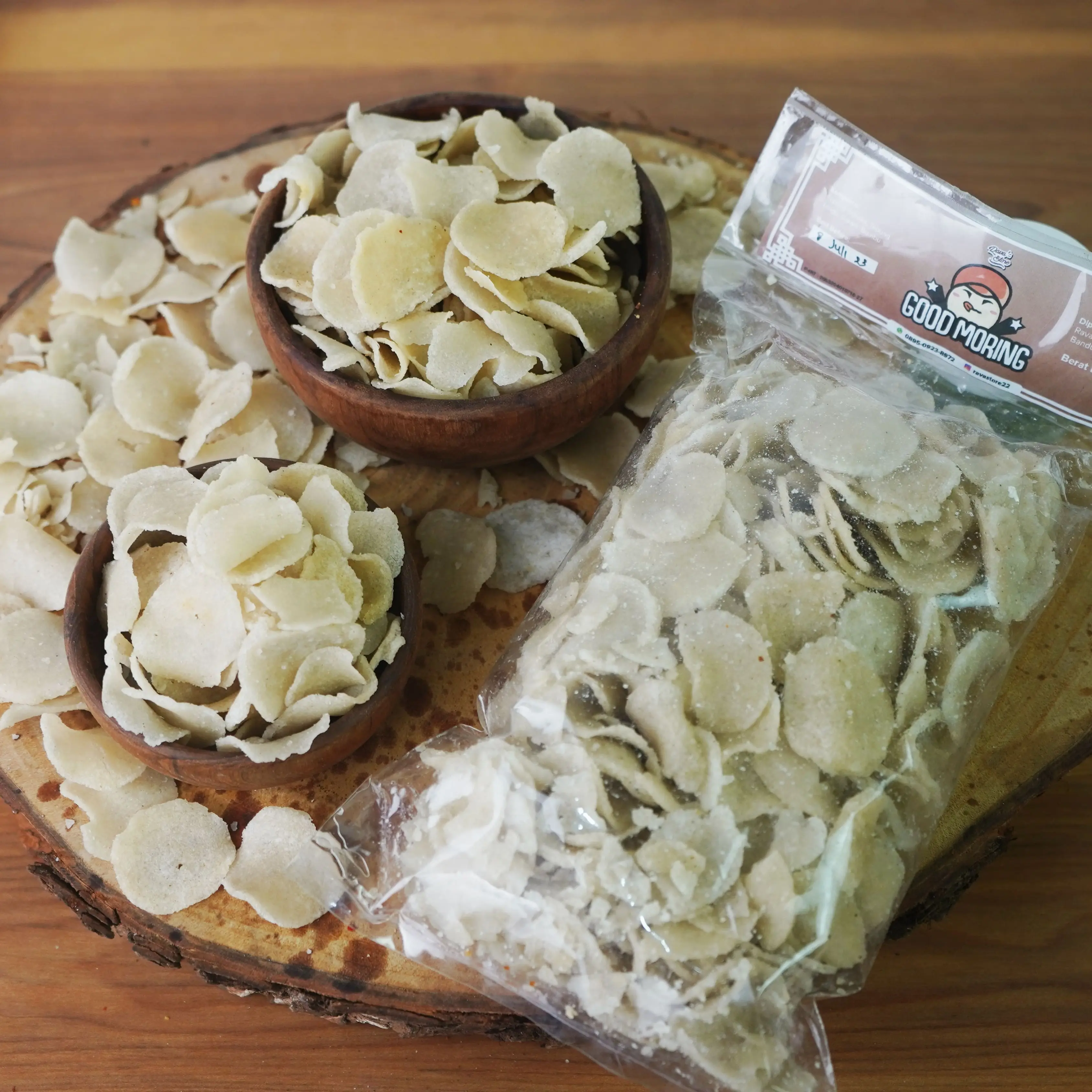 Cemilan Good Moring Varian Pedas camilan kering makanan  snack Snacks Food Keripik Rendah gula Bawang Tapioka
