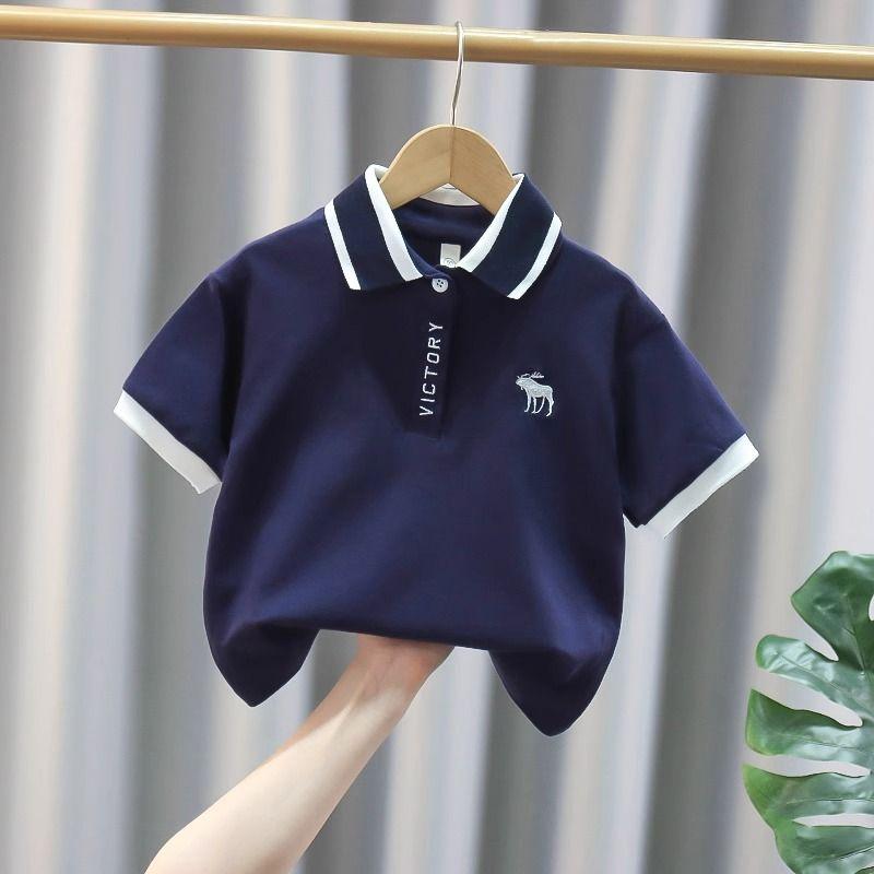 Product Introduction of Áo Polo ngắn Tay Cho Bé Trai, Hàng Mới Về Mùa Hè 2024, Cổ Áo bẻ xuống Thường Ngày Cho Trẻ Em, Áo Thun Mỏng, Cho Trẻ Em Lớn Tuổi, Áo Tay Lửng 4