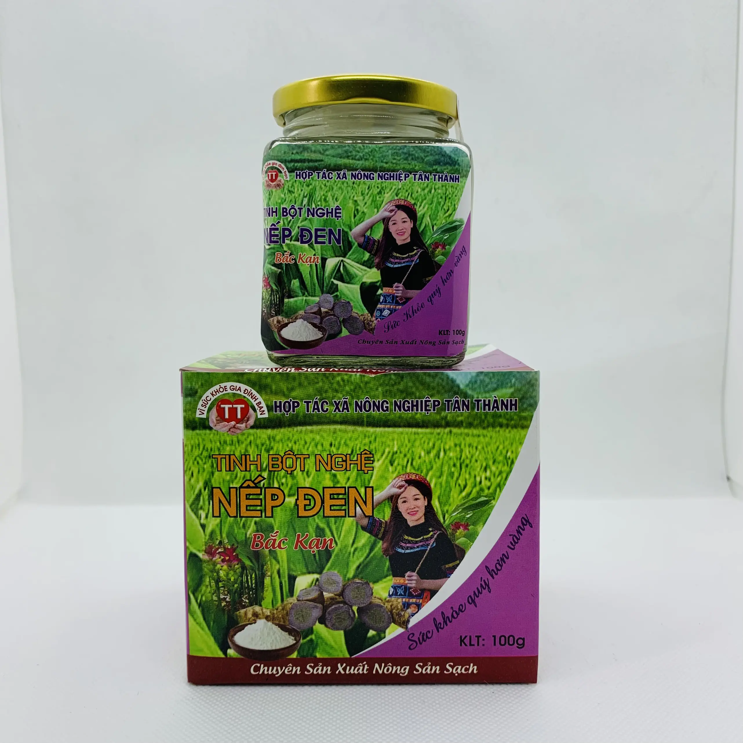 Tinh bột nghệ nếp đen Hữu Cơ Bắc Kạn TT Vì sức khỏe gia đình bạn 100gr