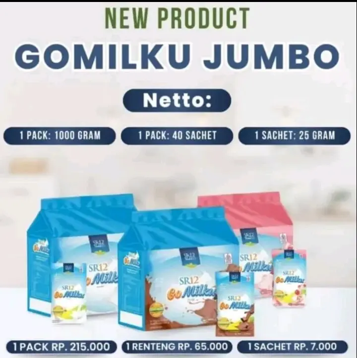 SR12 GO MILKU SACHET Rendah gula Organik
