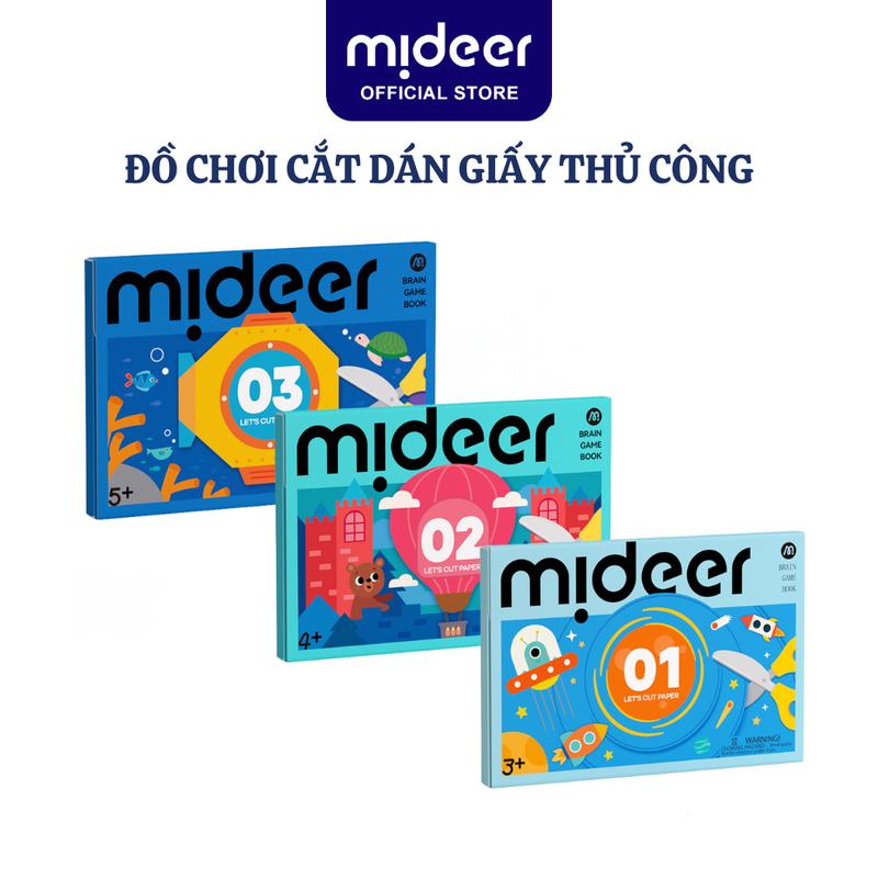 Đồ Chơi Cắt Dán Giấy Thủ Công 3 Cấp Độ cho bé mideer Level Up Let's Cut Paper