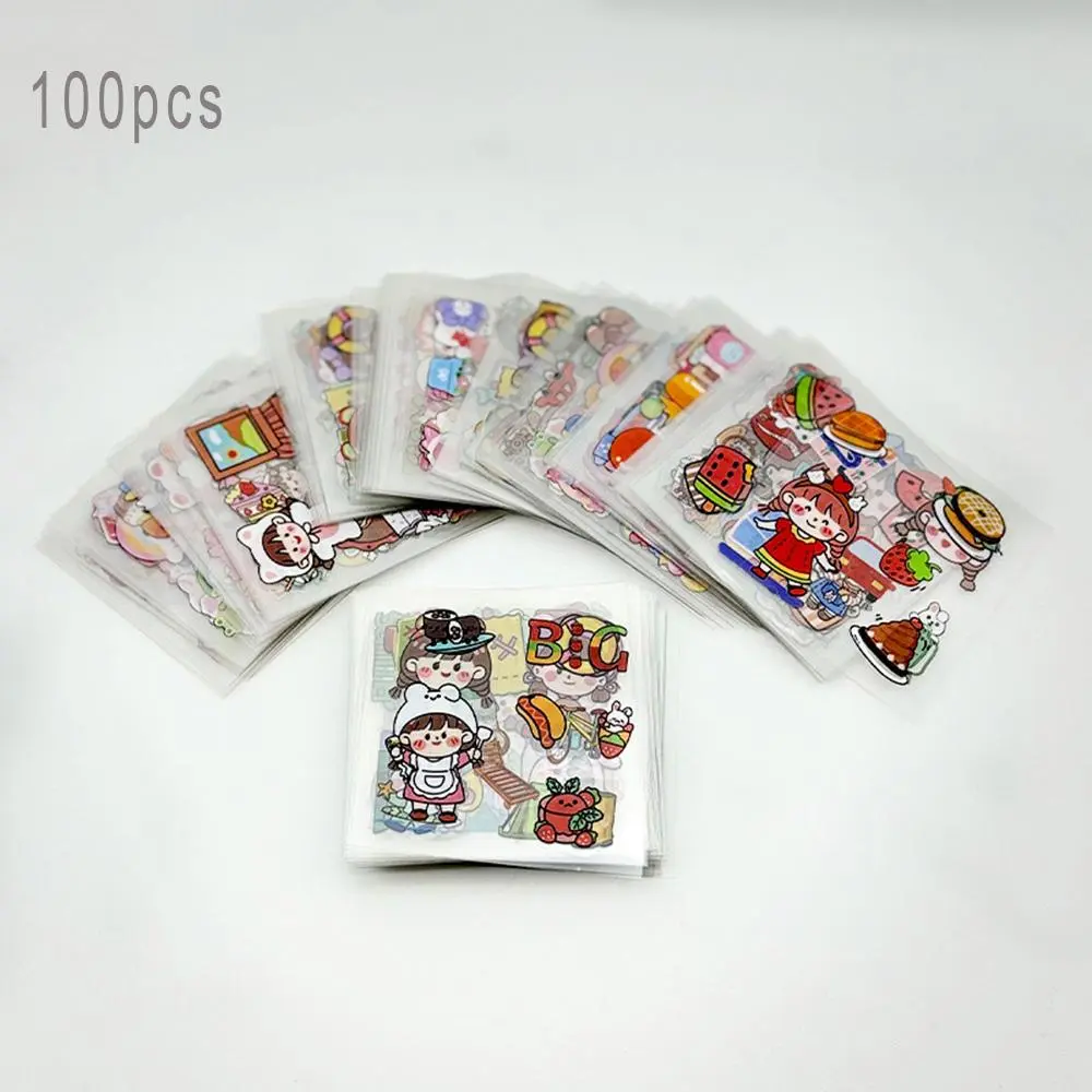 Random Cartoon Pattern Sticker (100pcs/set), Waterproof Self Adhesive Decor Sticker for Gift Greeting Card & Water Bottle & Laptop