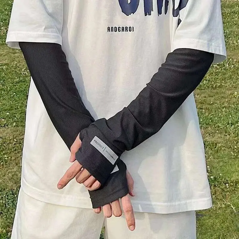 UV Solar Sleeves Men Cycg Mask Long Sleeve Ice Silk Driving Arm Cover Sun-protective Summer Women Anti-Sunburn Cool Muff