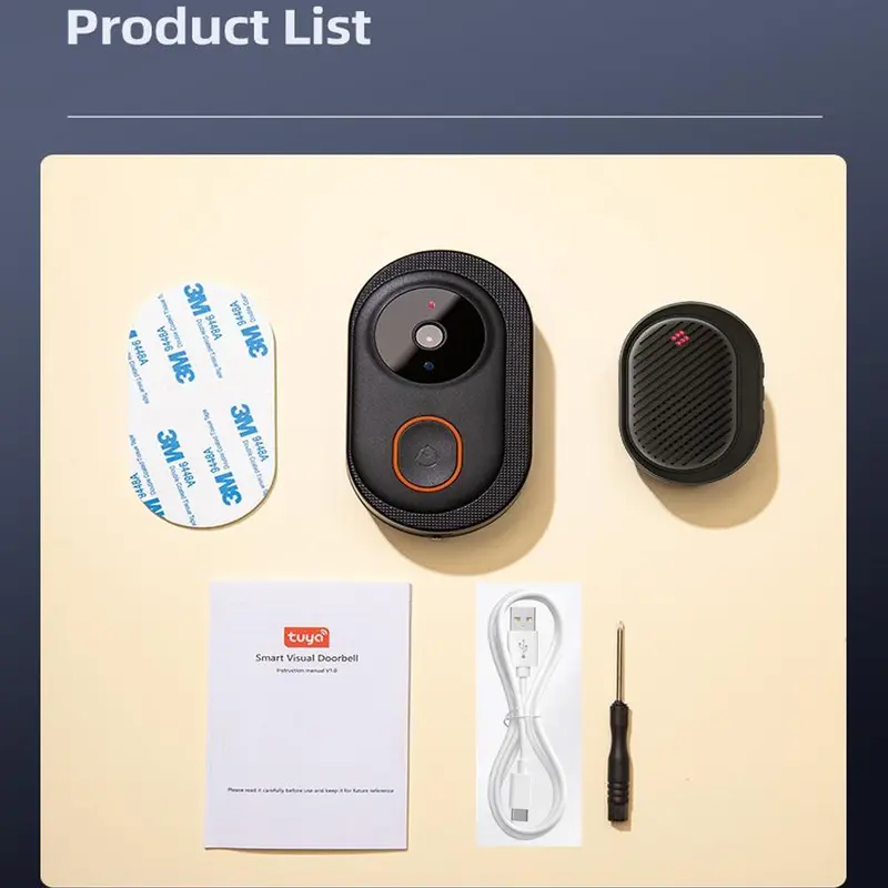 Wireless Smart Doorbell Camera, 1 Set USB Rechargeable Wireless Doorbell Camera with Night-Vision, 2.4G Wifi Video Doorbell Camera, Home Essentials 5
