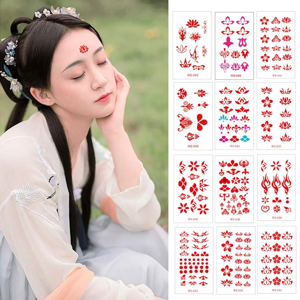 Miếng Dán Hình Xăm, Kiểu Mặt Và Trán Cổ Xưa Dành Cho Trẻ Em, Miếng Dán Hình Xăm, V5K9, Tạm Thời, U7Z0