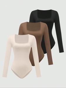 Body Sexy de Cuello Cuadrado para Mujer, Body Reductor para Todas las Estaciones, Perfecto para Uso Diario
