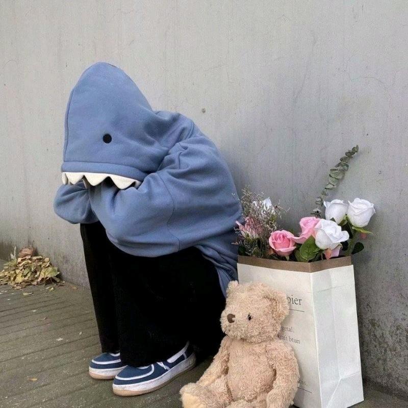 PUNISHARK SWEATER WANITA HODIE SWEATER WANITA LUCU COREAN STILE OPERSIZE 3