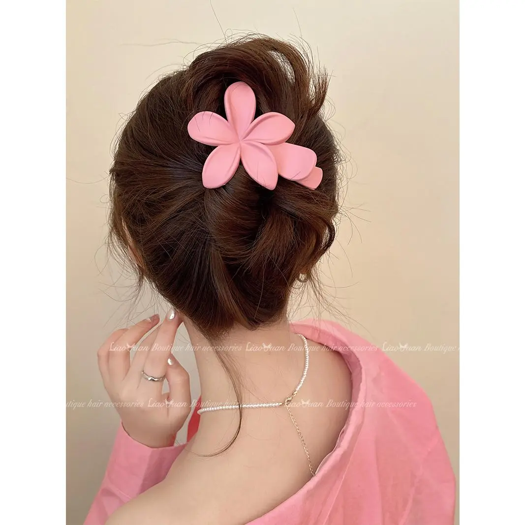 ins Korean high-end flower duckbill clip hairpin clip women's 2024 new high-end head coil hair word grab clip
