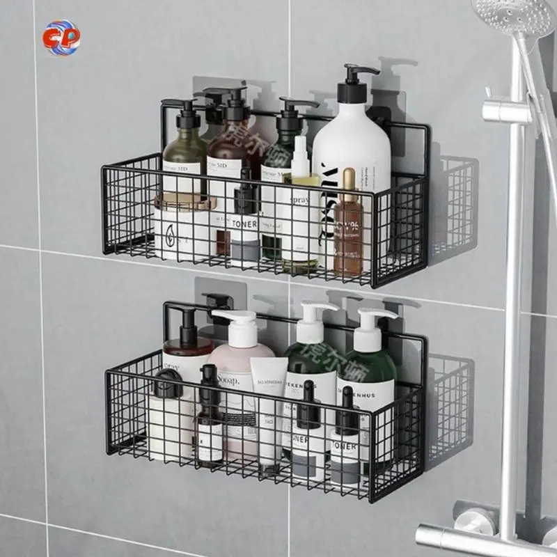Kệ đựnġ Đồ Nhà Tắm Dán Tường Hình Chữ Nhật, Kệ Thép Sơn Tĩnh Điện Nhà Tắm Đa Năng Tặng Kèm Miếng Dán 1