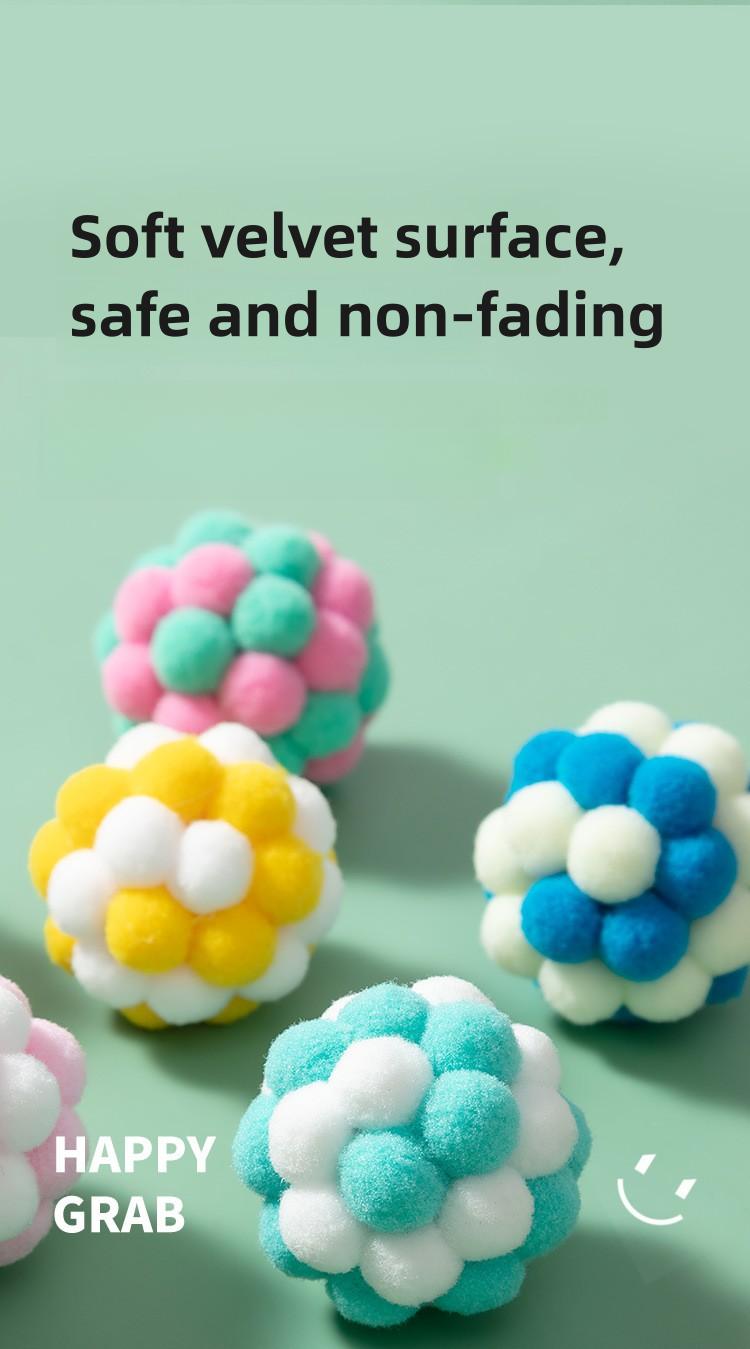 Product Introduction of Cat Toy Ball Teaser Cat Ball Cat Hair Ball Self-Entertainment Silent Ball Plush Ball Pet Toy 9