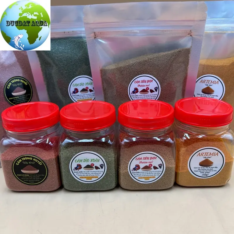 ￼ARTEMIA , trùng huyết , siêu đạm , tảo xoắn sấy khô,  50-100g giàu dinh dưỡng- TOP 1thức ăn cho cá con -đức đạt aqua 1