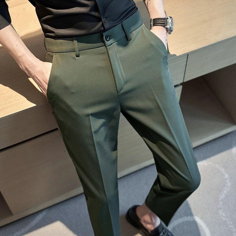 CÓ SIZE ĐẠI _ QUẦN TÂY NAM VẢI MỀM MỊN CO GIÃN TỐT GIÁ RẺ PHOM ÔM BODY TÔN DÁNG ỐNG CÔN NHỎ Menswear Pants Ong Màu Đen Z1