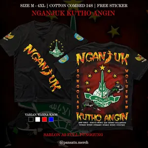 Kaos Pagar Nusa Nganjuk Kutho Angin Full Punggung A2 Combed 24s Custom Daerah