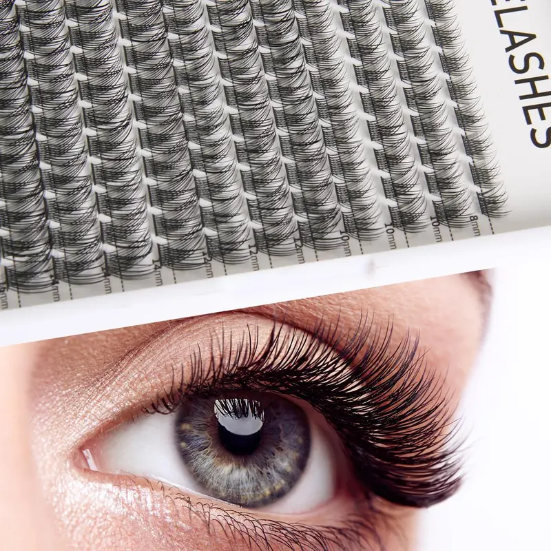 Natural Look Eyelash Extensions, 1 Box C/D Curl Individual Cluster False Eyelashes, Portable Makeup Tool for Women 3