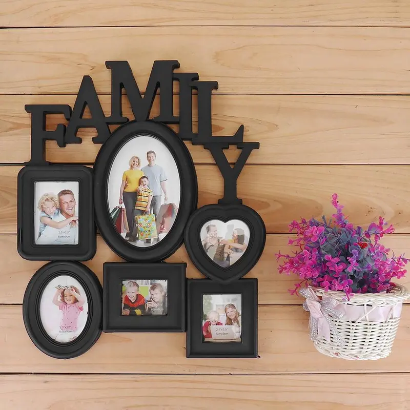 Creative Wall Mounted Photo Holder Display, 1 Count Modern Opening Photo Collage Frames, Plastic Family Photo Frame, Home Decor Photo Frame for Bedroom 0