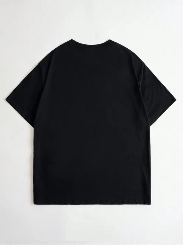 Men's Letter & Figure Print Round Neck Lounge Tee, Loose Casual Short Sleeve Crew Neck T-shirt for Daily Wear, Men's Sleepwear & Loungewear for All Seasons 1