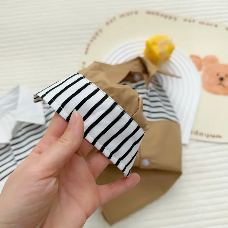 Áo Sơ Mi Phối Kẻ BUN.BON KIDS, Áo Sơ Mi Bé Trai Mặc Đi Học, Đi Chơi, Chất Thô Bóng Cho Bé Từ 12-30Kg 3