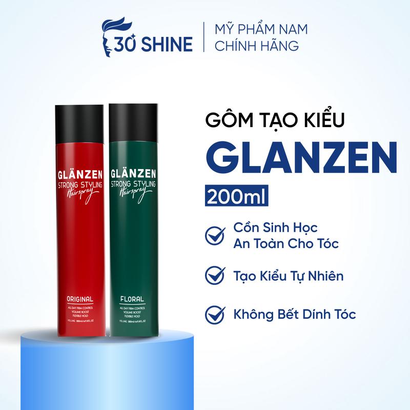  Gôm xịt tóc giữ nếp tạo kiểu Nam Nữ GLANZEN  giữ nếp đỉnh cao 30Shine phân phối chính hãng 