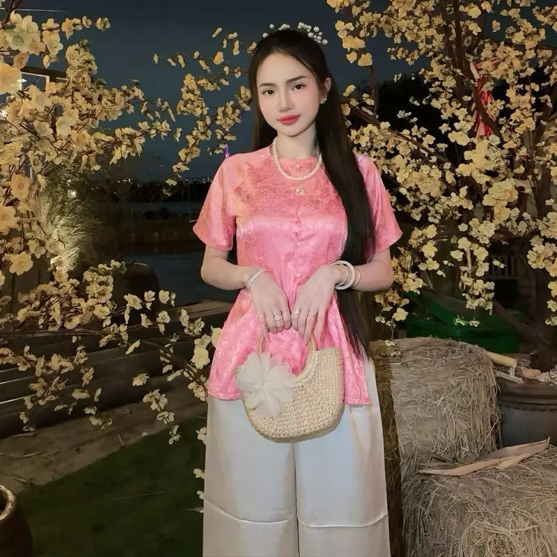 BỘ BÀ BA VẢI LỤA GẤM MỀM MỊN , CẢ BỘ ÁO VÀ QUẦN SIZE 40-70KG