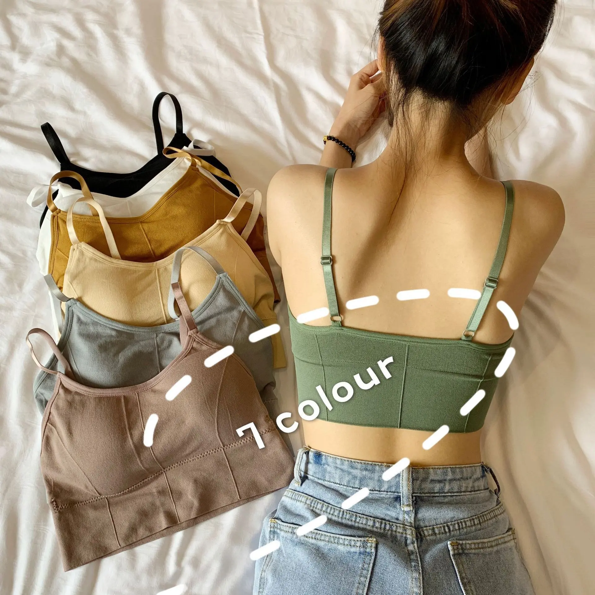 Women's Seamless Underwear Tube Top Card Beauty Back Sling Base Ride Tube Top Girl Sports Vest Cross-Border Wholesale