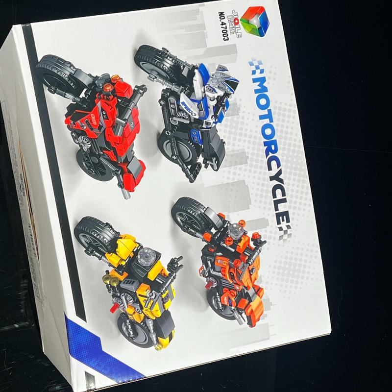 Product Introduction of Motorcycle Model Building Blocks, 4 Counts/box Assembled Motorcycle Toy Gifts, Creative Blocks Building Toy for Teens & Adults 6