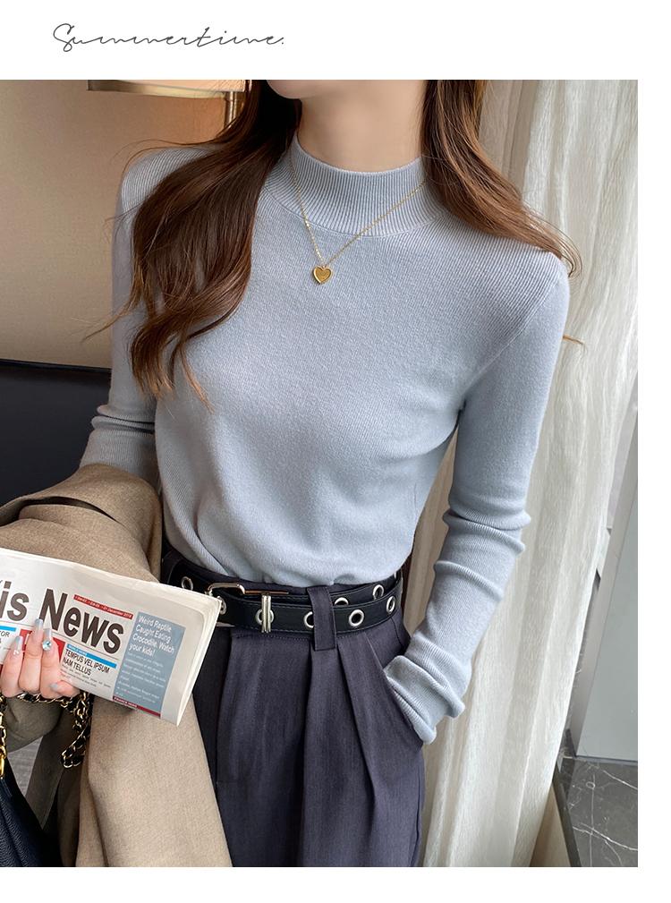 Product Introduction of Women's Knitwear Half Turtleneck Bottoming Shirt Classic Style Inner Wear Autumn and Winter Cashmere Sweater 2024 New Spring and Autumn Top 28