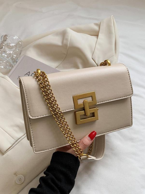 Fashion Chain Strap Quilted Pu Leather Square Bag, Simple Plain Rhombus Embossed Crossbody Bag, with Adjustable Shoulder Strap, Daily Commuting Shoulder Bag for Women, Girlfriend Gifts 5