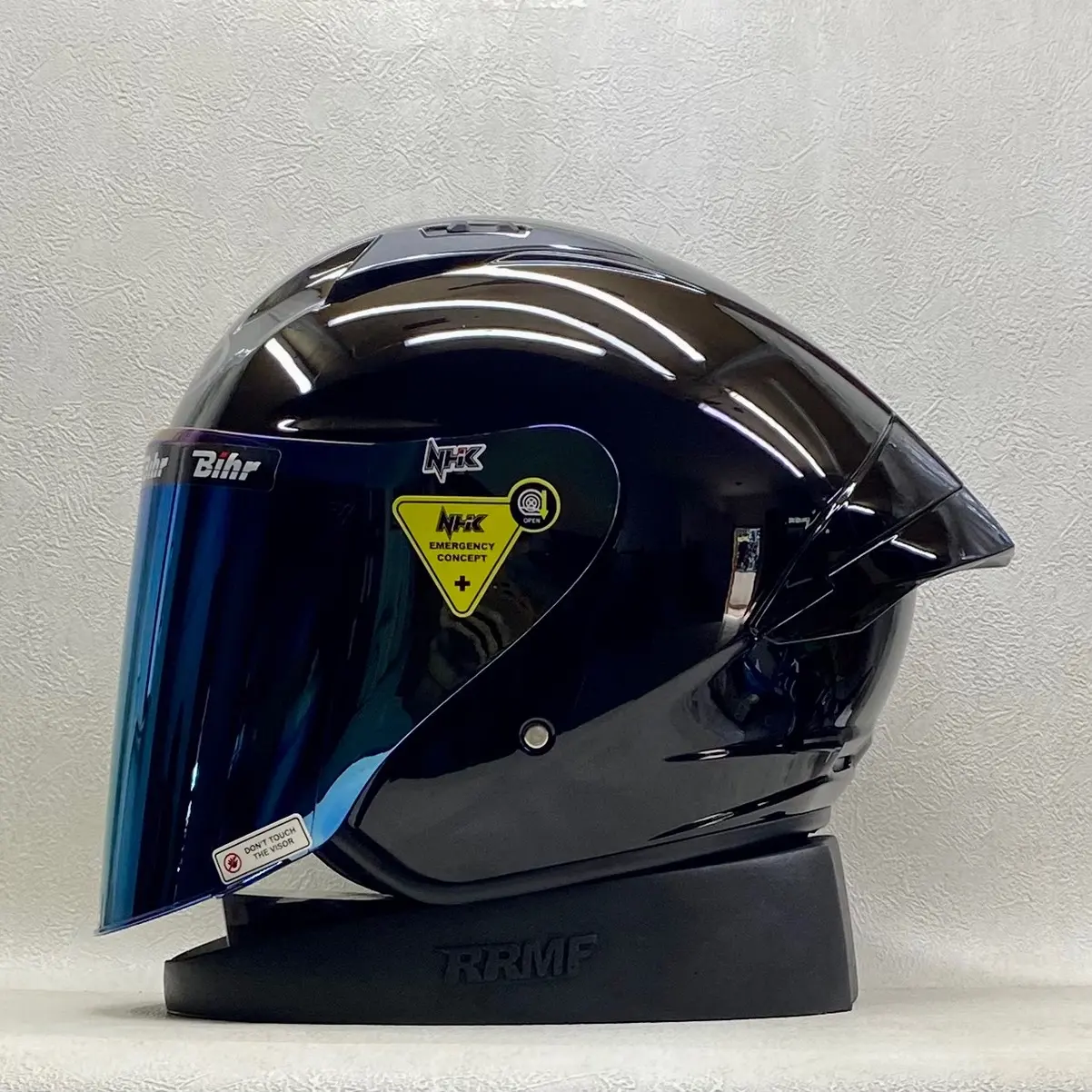 NHK N1-Max Solid Black Glossy || Helm Half Face Single Visor Motorcycle Kaca